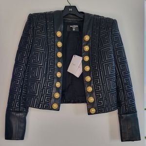 [SOLD] BALMAIN Quilted Monogram Leather Jacket